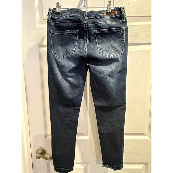 Articles of Society Dark Wash Skinny Jeans Raw Frayed Hem 24 Inseam - Picture 5 of 15